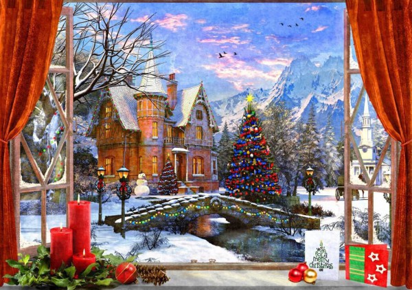 BLUEBIRD, 70190, 3663384701900, PUZZLE TEMATICO BLUEBIRD NATALE CHRISTMAS MOUNTAIN VIEW 1500 PZ