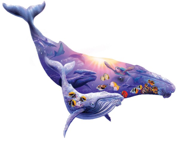 SUNSOUT, 90348, 796780903487, PUZZLE SAGOMATO SUNSOUT BALENE STEVE SUNDRAM - HUMPBACK WHALE 1000 PZ