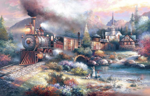 SUNSOUT, 18014, 796780180147, PUZZLE MEZZI DI TRASPORTO SUNSOUT TRENI MARYLAND MOUNTAIN EXPRESS 1000 PZ