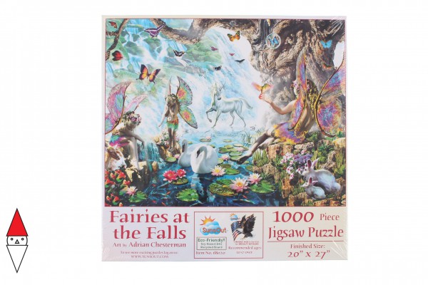 SUNSOUT, 68020, 796780680203, PUZZLE GRAFICA SUNSOUT FANTASY ADRIAN CHESTERMAN - FAIRIES AT THE FALLS 1000 PZ