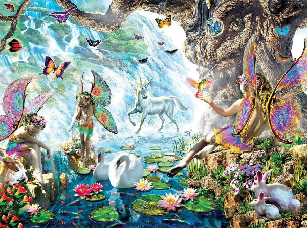 SUNSOUT, 68020, 796780680203, PUZZLE GRAFICA SUNSOUT FANTASY ADRIAN CHESTERMAN - FAIRIES AT THE FALLS 1000 PZ