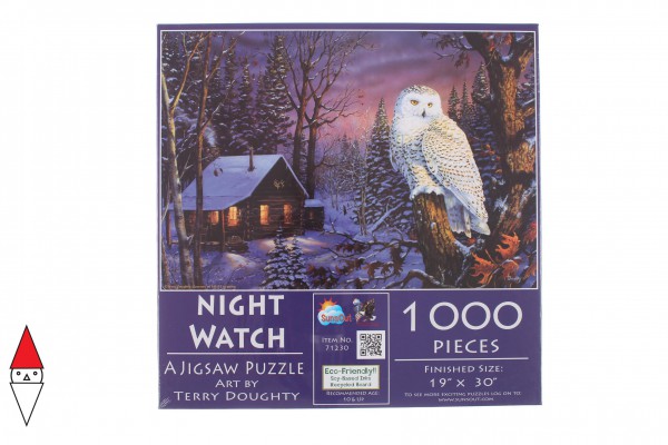 SUNSOUT, 71230, 796780712300, PUZZLE PAESAGGI SUNSOUT INVERNO TERRY DOUGHTY - NIGHT WATCH 1000 PZ