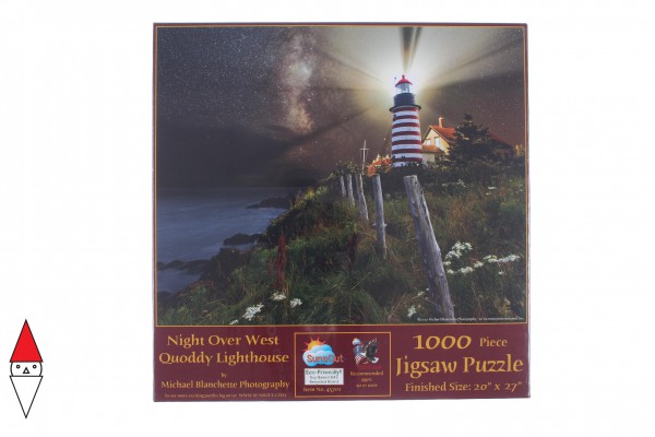 SUNSOUT, 45701, 796780457010, PUZZLE PAESAGGI SUNSOUT FARI NIGHT OVER WEST QUODDY LIGHTHOUSE 1000 PZ