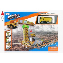 , , , 1/43 MAISTO ACCESSORIES DIORAMA - SET BUILD CONSTRUCTION WITH TRUCK YELLOW GREY