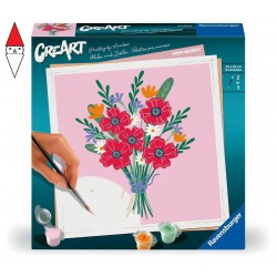 , , , GIOCO EDUCATIVO RAVENSBURGER CREART ADULTI  TREND QUADRATI BOUQUET DI PAPAVERI