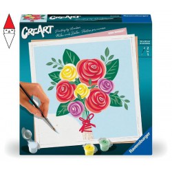 , , , GIOCO EDUCATIVO RAVENSBURGER CREART ADULTI SERIE TREND QUADRATI BOUQUET DI ROSE