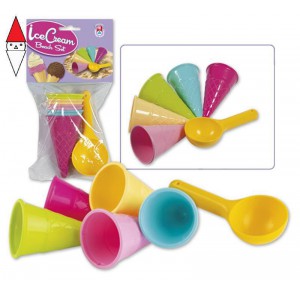 , , , GIOCO ESTIVO ANDRONI BUSTA 5 CONI + PALETTA GELATO - CM.15X6,5X31 (BUSTA)EUR