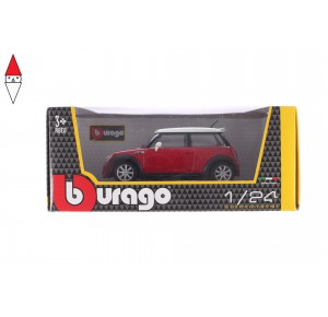 , , , MODELLINO BBURAGO MINI COOPER S 1/24 ROSSA