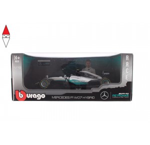 , , , MODELLINO BBURAGO MERCEDES F1 W07 HYBRID 1/18 44 HAMILTON