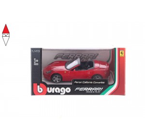 , , , MODELLINO BBURAGO FERRARI CALIFORNIA CONVERTIBILE 1/43 ROSSA