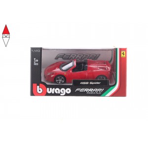 , , , MODELLINO BBURAGO FERRARI 458 SPIDER 1/43 ROSSA