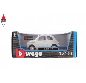 , , , MODELLINO BBURAGO FIAT 500F 1965 1/18 WHITE