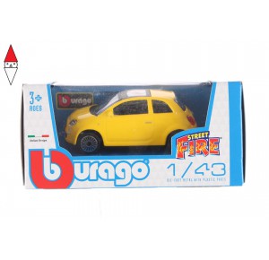 , , , MODELLINO BBURAGO BURAGO FIAT 500 (2007) YELLOW 1/43