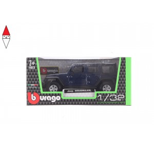 , , , MODELLINO BBURAGO JEEP WRANGLER 1/32 BLU