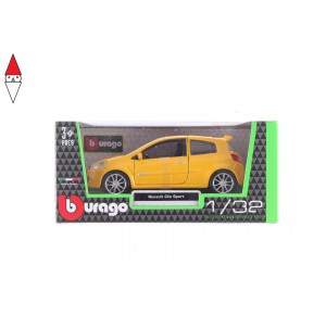 , , , MODELLINO BBURAGO RENAULT CLIO SPORT 1/32 GIALLA