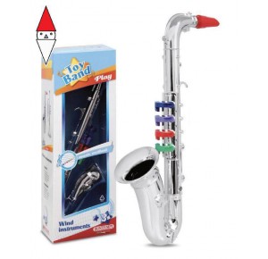 , , , GIOCO MUSICALE BONTEMPI SASSOFONO CROMATO MEDIO A 4 CHIAVI/NOTE COLORATE