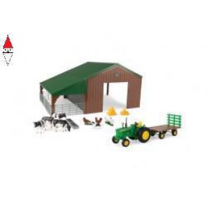 , , , BRITAINS 1/32 SET FATTORIA CON TRATTORE JOHN DEERE
