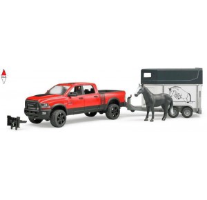 , , , MODELLINO BRUDER RAM 2500 POWER WAGON CON RIMORCHIO E 1 CAVALLO