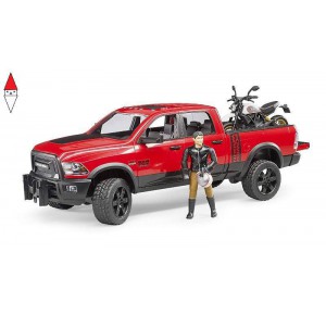 , , , MODELLINO BRUDER RAM 2500 POWER WAGON CON DUCATI SCRAMBLER DESERT SLED