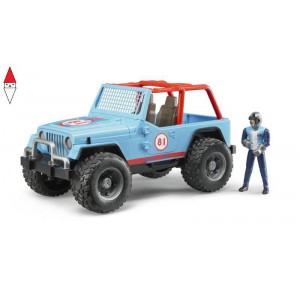 , , , MODELLINO BRUDER JEEP CROSS COUNTRY RACE BLU CON PILOTA