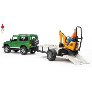 , , , MODELLINO BRUDER LAND ROVER DEFENDER C/RIM.TRASP. JCB MICRO