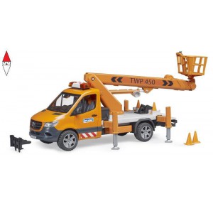 , , , MODELLINO BRUDER MB SPRINTER PIATTAFORMA AEREA CON LUCI E SUONO