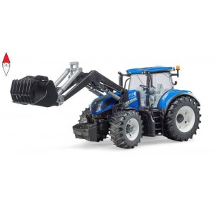 , , , MODELLINO BRUDER TRATTORE NEW HOLLAND T7.315 CON BENNA