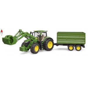 , , , MEZZO AGRICOLO BRUDER TRATTORE JOHN DEERE 7R 350 CON BENNA E RIMORCHIO