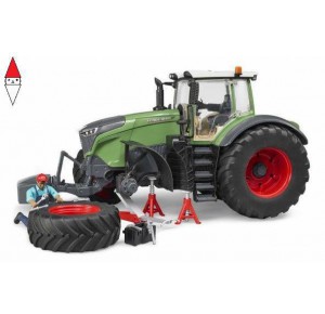 , , , MODELLINO BRUDER TRATTORE FENDT 1050 VARIO CON MECCANICO E ATTREZZI OFFICINA