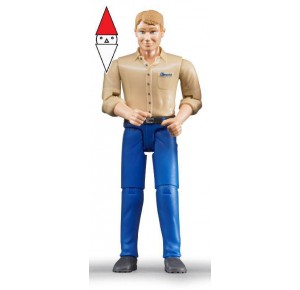 , , , ACTION FIGURE BRUDER UOMO PELLE CHIARA CON JEANS