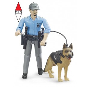 , , , ACTION FIGURE BRUDER POLIZIOTTO CON CANE