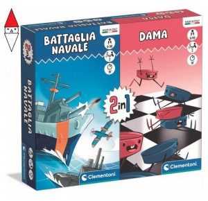, , , GIOCO DA TAVOLO CLEMENTONI 2IN1 DAMA + BATTAGLIA NAVALE