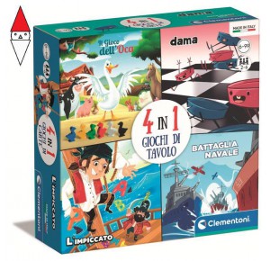 , , , GIOCO DA TAVOLO CLEMENTONI 4 IN 1 GIOCHI DA TAVOLO