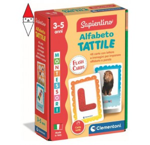 , , , GIOCO EDUCATIVO CLEMENTONI MONTESSORI FLASHCARDS ALFABETO TATTILE