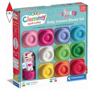 , , , PRIMA INFANZIA CLEMENTONI CLEMMY 10 BRICK SET UNICORN