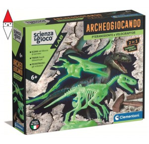 , , , GIOCO EDUCATIVO CLEMENTONI ARCHEOGIOCANDO PTERANODONTE AND VELOCIRAPTOR