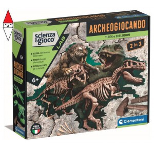 , , , GIOCO EDUCATIVO CLEMENTONI ARCHEOGIOCANDO -T-REX / SMILODON 2IN1
