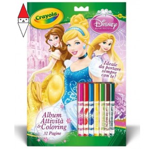 , , , GIOCO EDUCATIVO CRAYOLA ALBUM ATTIVITA E COLORING DISNEY PRINCIPESSE