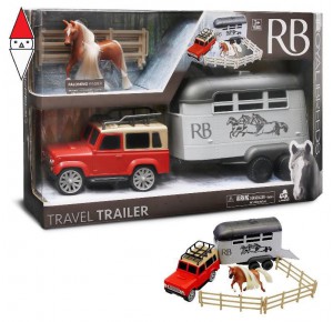 , , , ACTION FIGURE DISTRIBUTORI GIOCATTOLI FUORISTRADA + TRAILER TRASPORTO E CAVALLO