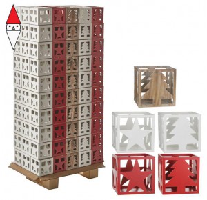, , , NATALE EDELMAN PORTACANDELE IN LEGNO COLORI ASSORTITI