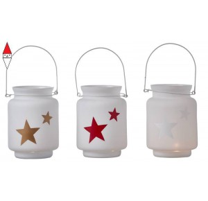 , , , NATALE EDELMAN LANTERNA CON STELLE COLORATE 3ASS