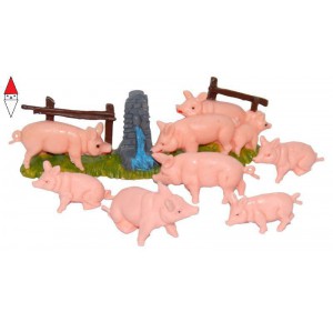 , , , NATALE EUROMARCHI ANIMALI MAIALINI SET 6 PEZZI