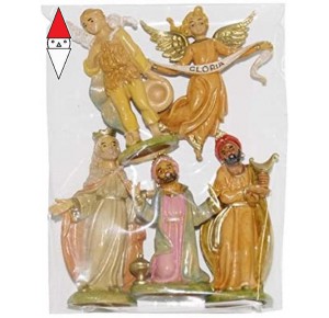 , , , NATALE EUROMARCHI RE MAGI , GLORIA, PASTORE TETL SET 5 PEZZI-+CAST