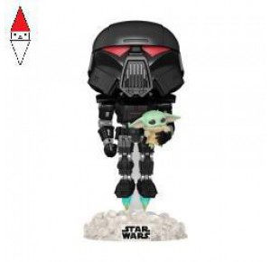 , , , FUNKO POP POP STAR WARS 488 - THE MANDALORIAN DARK TROOPER WITH GROGU