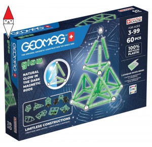 , , , COSTRUZIONE GEOMAG GLOW RECYCLED 60 PCS