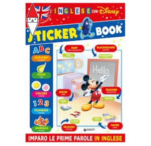 , , , GIOCO EDUCATIVO GIUNTI EDITORE LIBR.STICKER BOOK INGLESE CON DISNEY