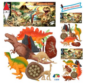 , , , ACTION FIGURE GIVI BUSTA DINOSAURI C/VULCANO-OVETTO-SCHELETRO ASSORTIMENTO