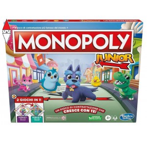 , , , GIOCO DA TAVOLO HASBRO MONOPOLY JUNIOR 2 GIOCHI IN 1 (GAMES)