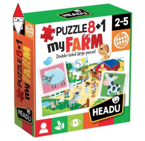 , , , PRIMA INFANZIA HEADU PUZZLE 8+1 FARM