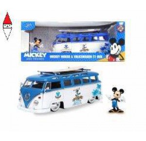 , , , JADA MICKEY MOUSE AND VOLKSWAGEN T1 BUS IN SCALA 124 DIE-CAST CON PERSONAGGIO